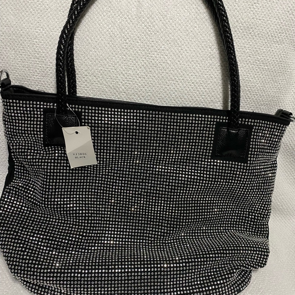 Bling bag with long crossbody strap